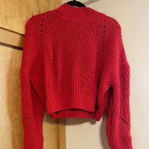 Red cropped sweater